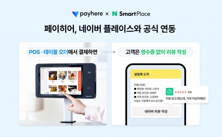 페이히어 포스, 네이버 플레이스와 연동…소상공인 마케팅 지원