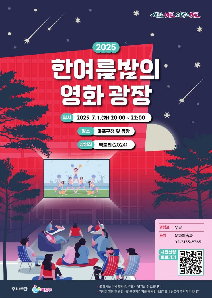 마포구청사 외벽에 635인치 초대형 스크린…내달 1일 영화 상영