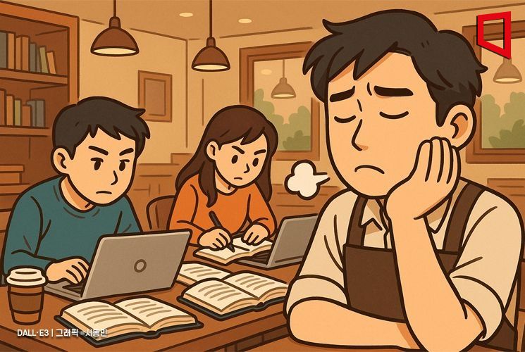 장사도 안되는데…카페 빌런 '카공족', 법으로 못막나