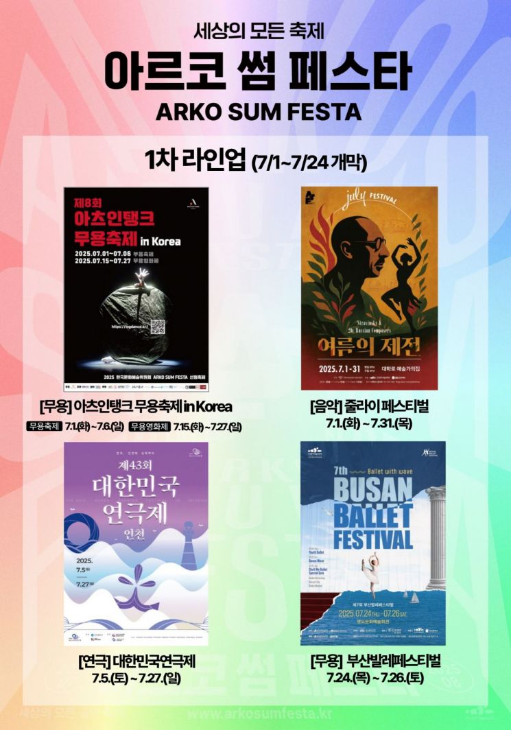 '아르코 썸 페스타' 7월 한 달간 '무용·클래식·연극·발레' 공연 펼친다