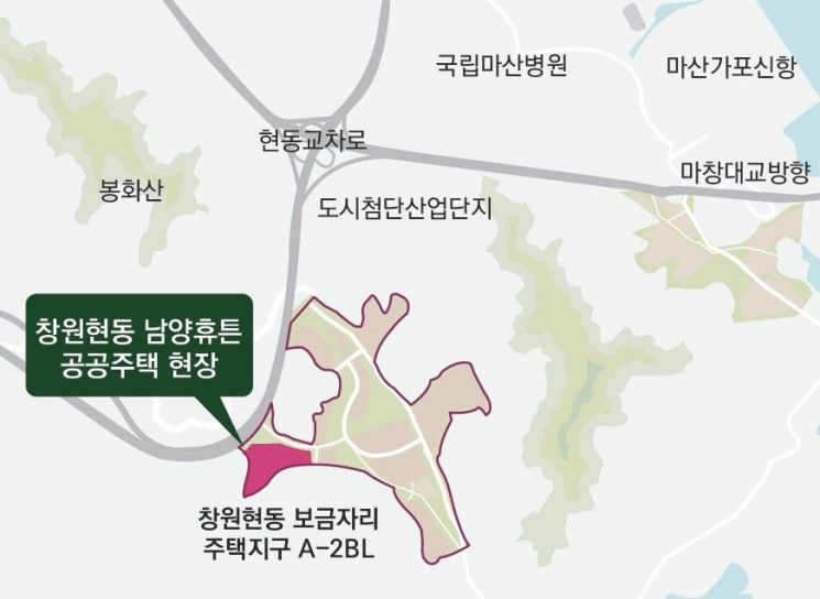 창원 현동 휴튼 아파트 위치도. 경남개발공사 제공