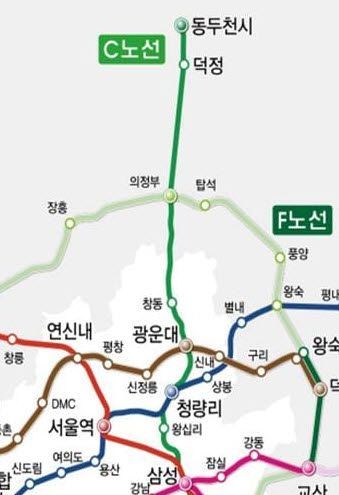 GTX 노선도. 동두천시 제공