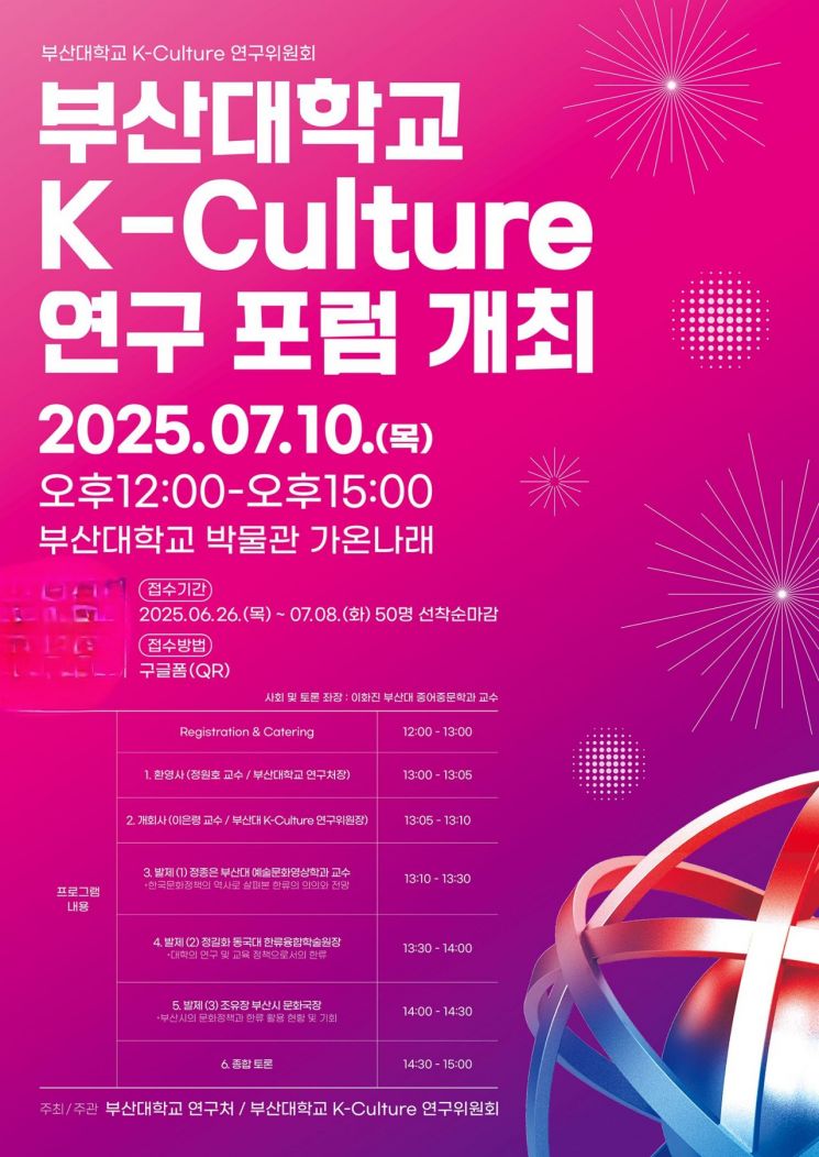 부산대, ‘K-Culture 연구소’ 설립 본격화… 10일 포럼 개최