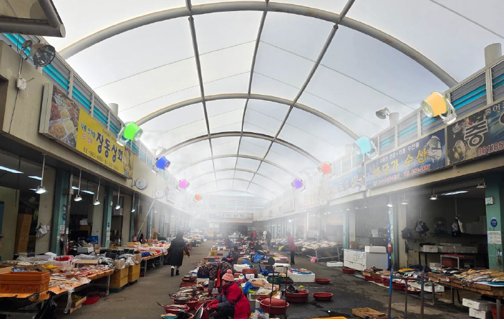 보성군, 전통시장에 '쿨링포그' 설치·가동