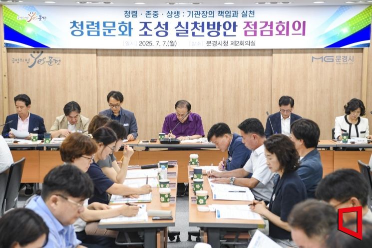 경북 문경시가 청렴문화 조성 실천방안 점검회의를 열고 있다.