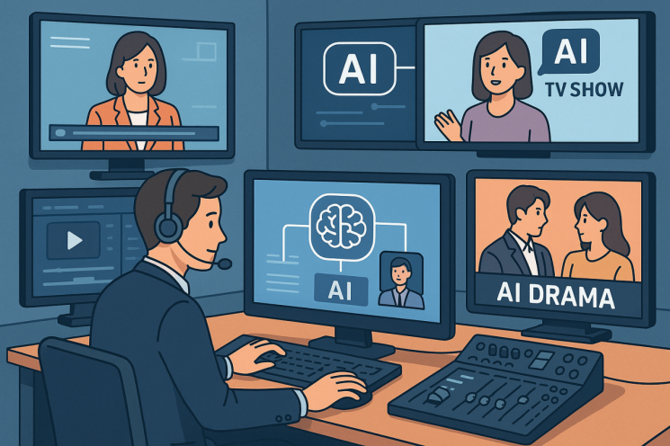 The utilization of AI technology in the broadcasting industry continues to increase. <br>[Photo by ChatGPT Image]