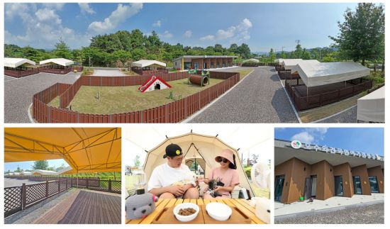 임실군이 오는 11일 반려동물 동반 입장이 가능한 전국 최고 수준의 국민여가캠핑장인'오수의견 국민여가캠핑장'을 개장한다. 임실군 제공