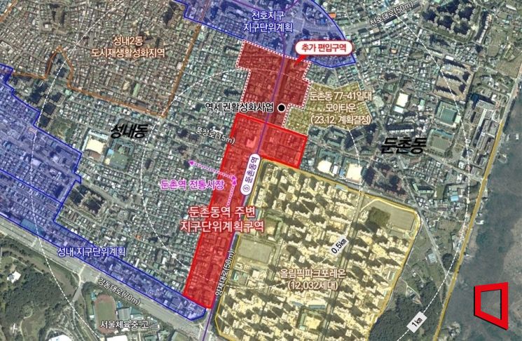 둔촌동역 주변 지구단위계획구역 위치도. 서울시 제공