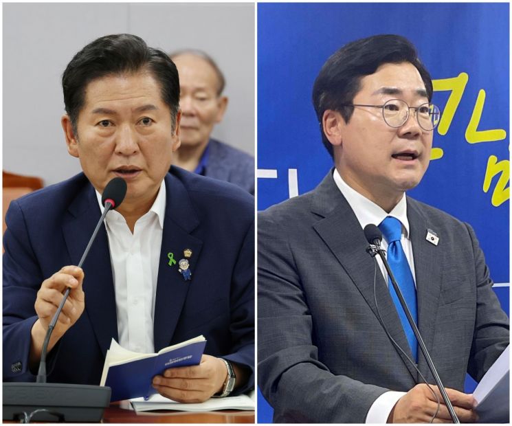 정청래·박찬대 더불어민주당 당 대표 후보. 연합뉴스