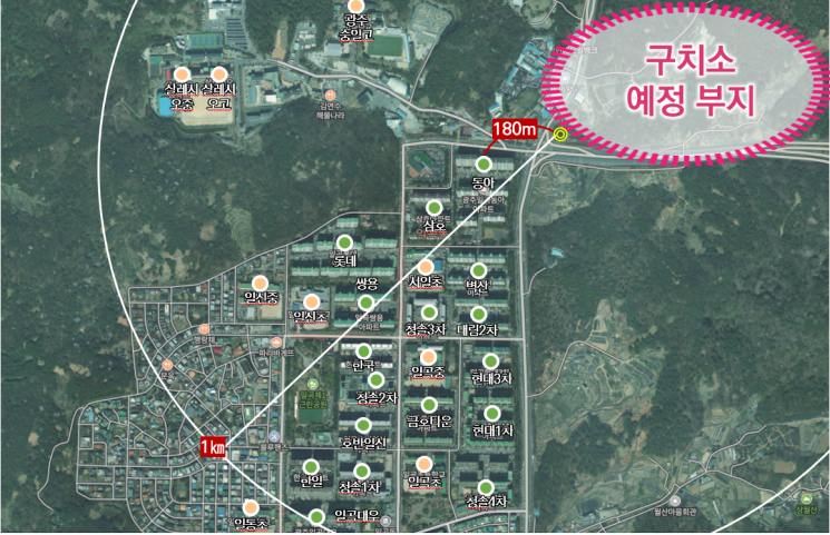 광주구치소 예정 부지 입지. 손혜진 의원실 제공