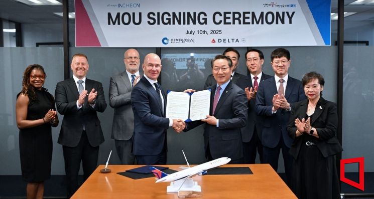 인천시-델타항공, 직항노선 확대 등 관광·항공 협력 MOU 체결