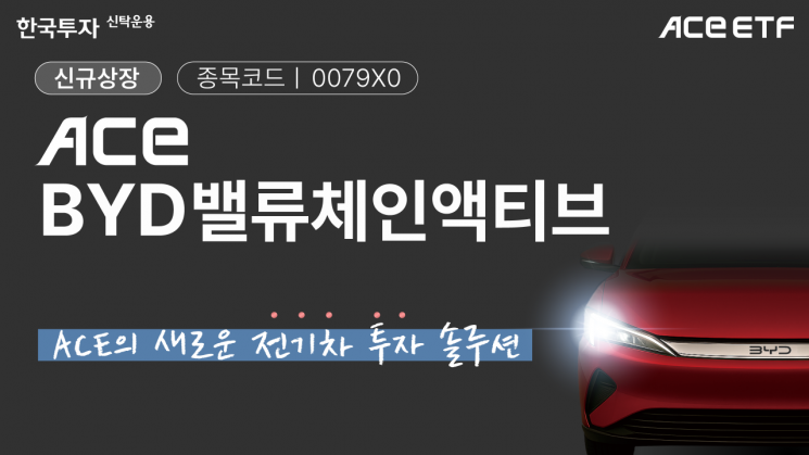 ACE BYD밸류체인액티브 ETF 신규 상장…