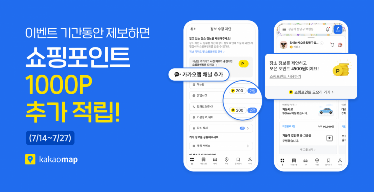 카카오가 운영하는 카카오맵은 이용자 참여 기반의 정보 제보형 서비스 '제보리워드'를 오픈했다고 14일 밝혔다. 카카오 제공