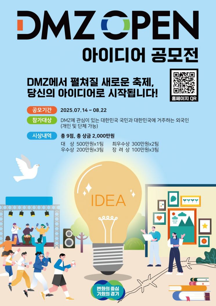 DMZ OPEN 아이디어공모전 포스터. 경기도 제공