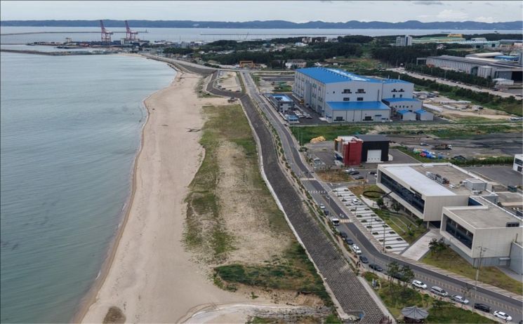 해안 방재림 조성 대상지로 선정된 흥해읍 영일만 산업단지 주변 해안가 전경. 산림청 제공