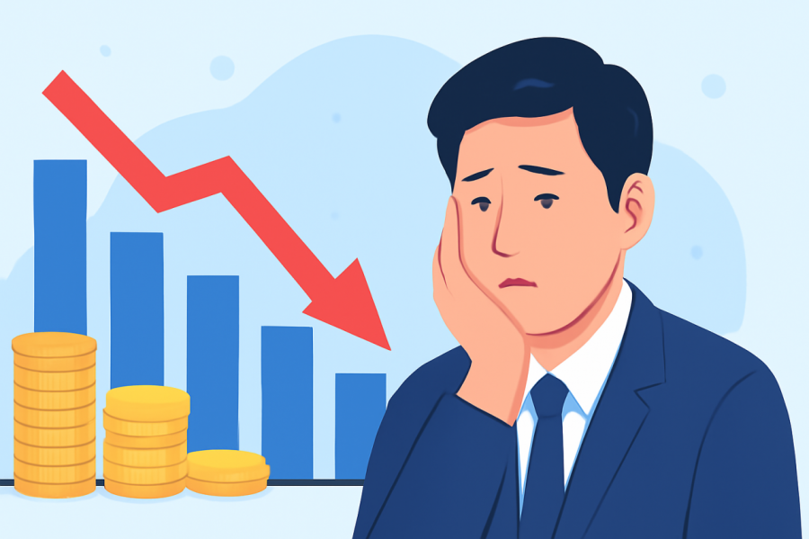 직장인이 줄어드는 성과급에 실망하고 있다. DALL·E 3｜그래픽=김인욱