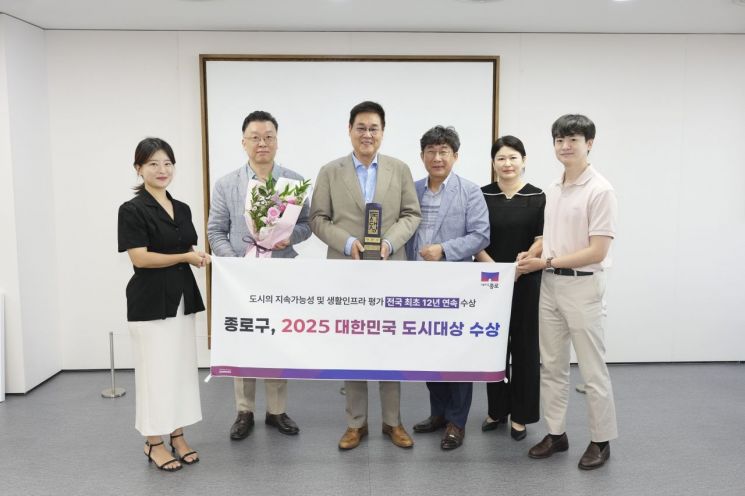 대한민국 도시대상 수상 기념 촬영 모습. 종로구 제공.