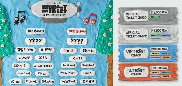 '매들리 메들리' 포스터와 티켓 가격. 컬처띵크