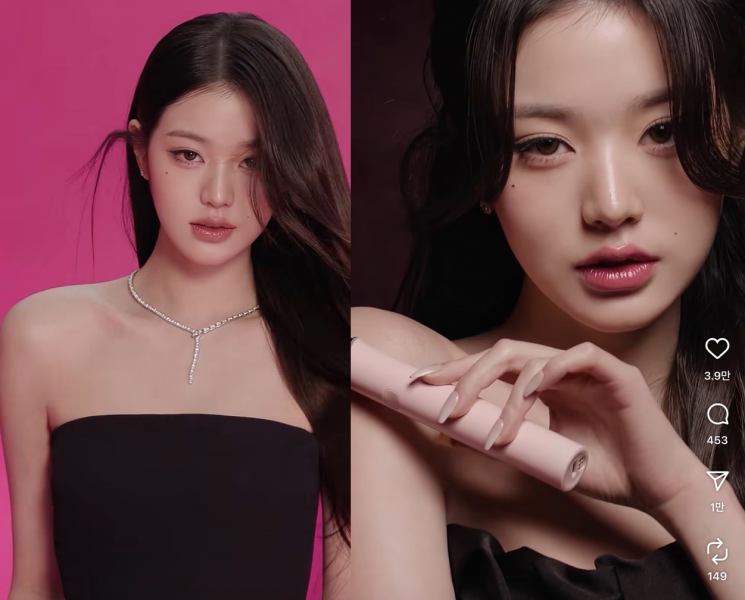 메디큐브 모델인 가수 장원영. 메디큐브 공식 SNS.
