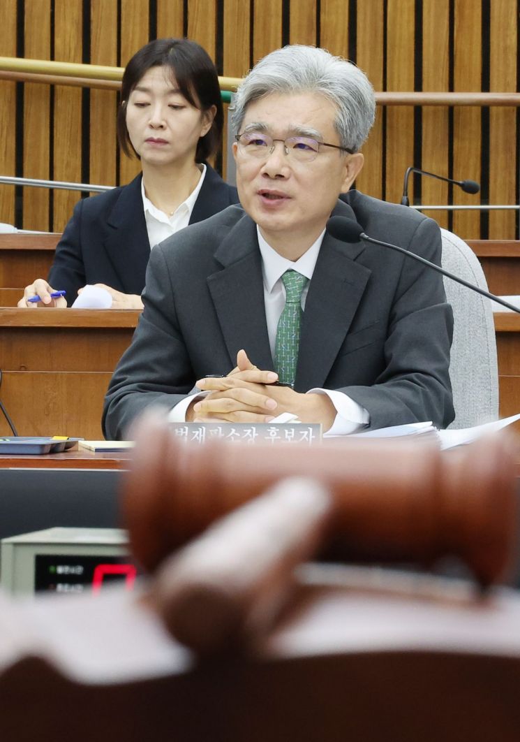김상환 헌법재판소장 후보자 인사청문회. 연합뉴스