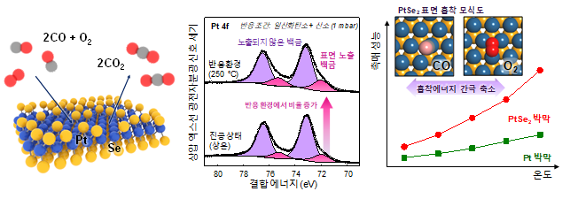 백금 셀레나이드 산화 반응 모식도. KAIST 제공