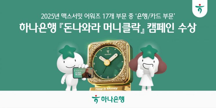 하나은행,'2025 맥스서밋 어워즈' 은행·카드 부문 대상 수상