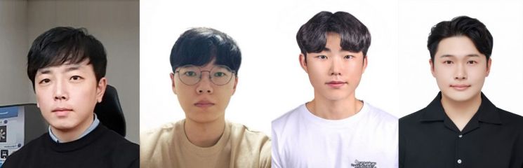 연구진 (좌측부터) 정훈의 교수, 이희진, 강동관 연구원 (제1저자), 강정화 연구원. UNIST 제공