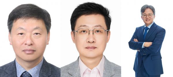 (왼쪽부터)조선대학교 기계공학과 안동규 교수, 전자공학과 황석승 교수, 생명화학공학과 신현재 교수.