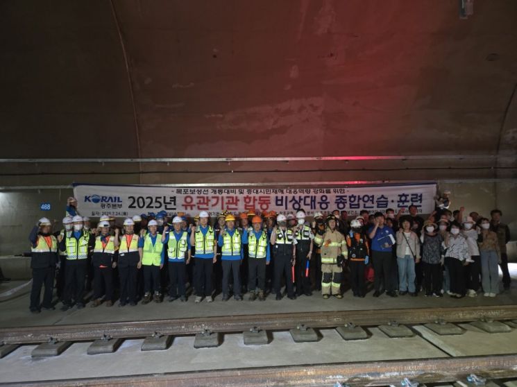한국철도 광주본부가 오는 9일 개통 예정인 신설선(목포-보성선)에서 '개통대비 종합훈련'을 실시했다. 코레일 광주본부 제공