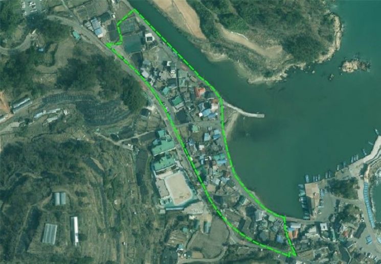 지적재조사사업이 추진 중인 죽성3지구 항측도.