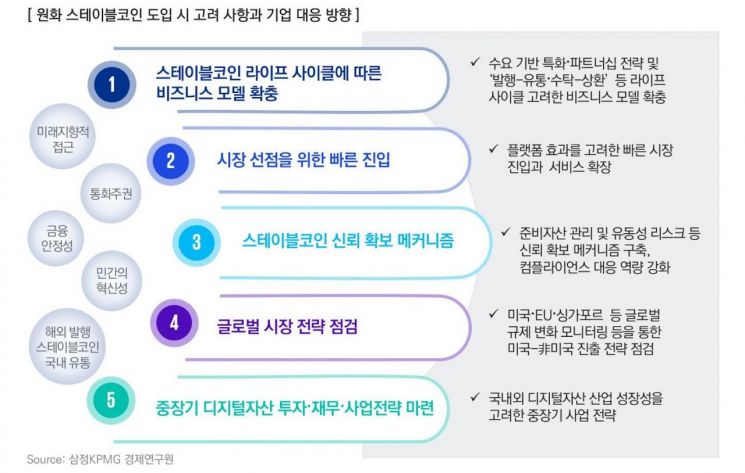 삼정KPMG "원화 스테이블코인 경쟁력 확보 위한 법·제도 정비해야"