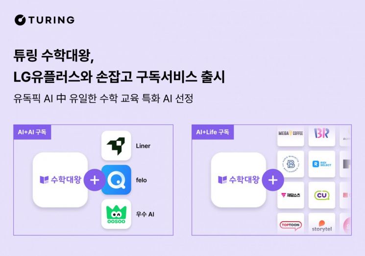 튜링, LG유플러스와 손잡고 AI 수학 구독 서비스 출시