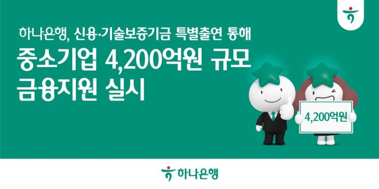 하나은행, 4200억원 규모 금융지원 나선다