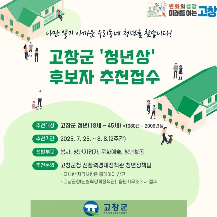 고창군 청년상 후보자 추천접수 홍보자료. 고창군 제공