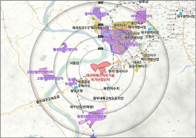 대구 달성에 조성되는 제2국가산업단지 위치도