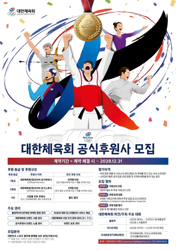 대한체육회 2025~2028 공식후원사 모집