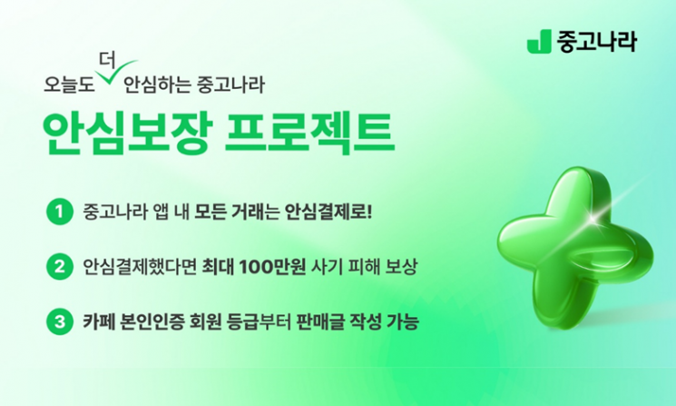 중고나라는 '안심보장 프로젝트'를 본격 시작한다고 31일 밝혔다. 중고나라