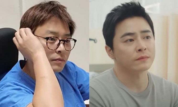 유영명 교수(왼쪽)·배우 조정석(오른쪽). 원주연세의료원, tvN