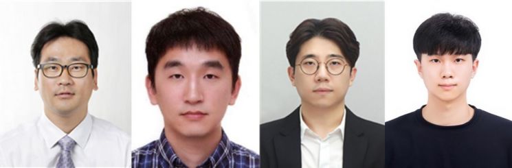 연구진, 안광진 UNIST 교수, 손현태 KIST 박사, 한지훈 POSTECH 교수, 이현건 UNIST 연구원(제1저자). UNIST 제공
