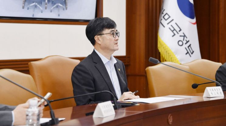 임기근 기획재정부 2차관이 7일 오후 서울 종로구 정부서울청사에서 열린 '제21차 재정집행 점검회의'를 주재, 모두발언을 하고 있다. 기재부