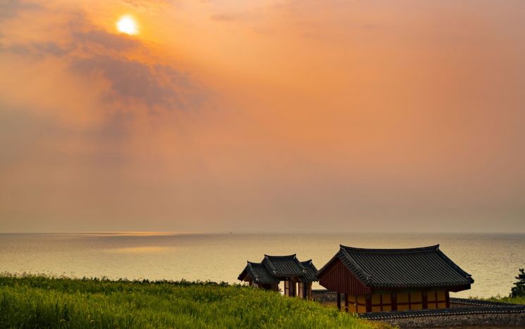 영광백수해안도로에서 바라본 석양이 감탄을 자아내고 있다. 영광군 제공