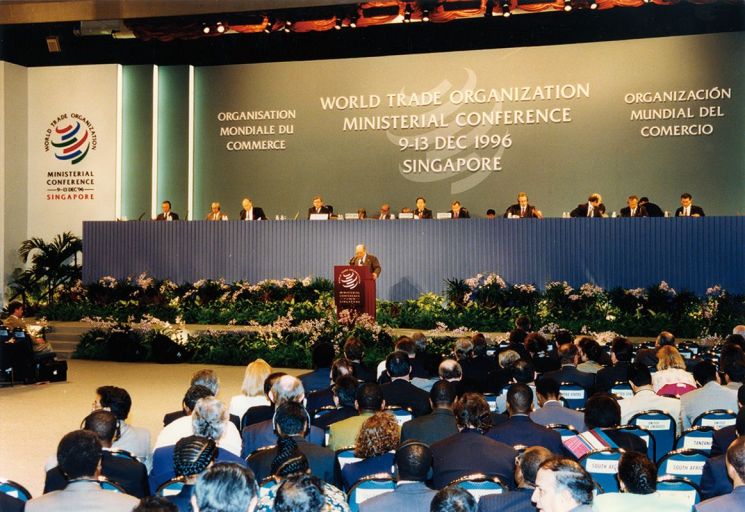 The first WTO Ministerial Conference was held in Singapore from December 9 to 13, 1996. Data provided by WTO