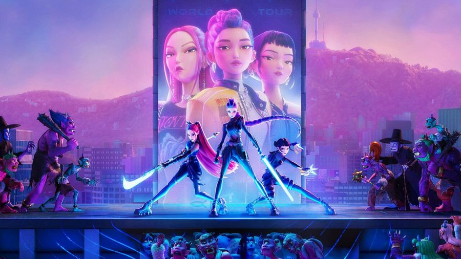 넷플릭스 애니메이션 ‘케이팝 데몬 헌터스’ 중 악귀 잡는 3인조 걸그룹 ‘헌트릭스’. 사진제공=넷플릭스