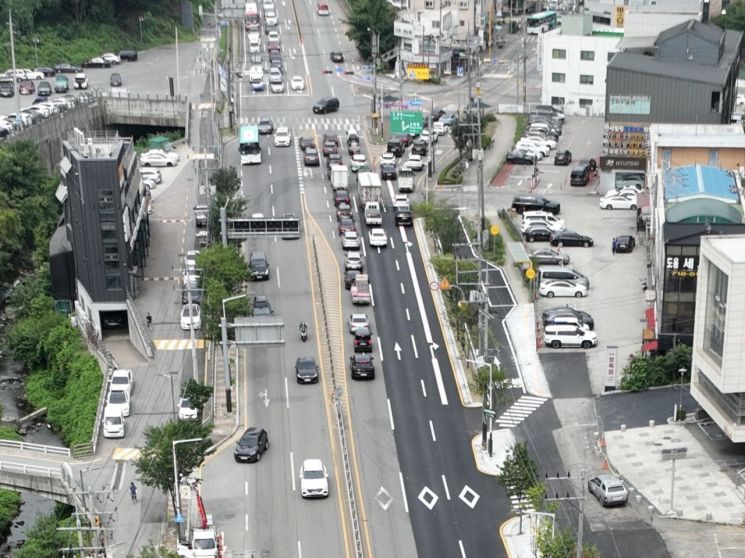 광주시, 국지도 57호선 광명초 진입로 3차로 확장…상습 정체 해소