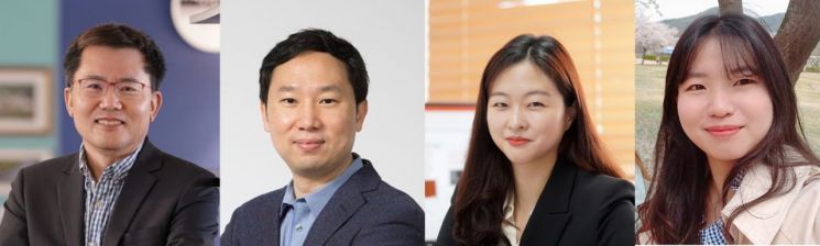 연구진, 최원영 UNIST 교수(교신저자), 김지한 KAIST 교수, 박선아 POSTECH 교수, 김지연 UNIST 박사(제1저자). UNIST 제공