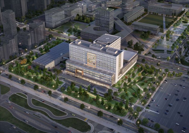 18일 착공한 시흥배곧서울대병원 조감도. 총 800병상 규모로 오는 2029년 개원할 예정이다. 시흥시 제공