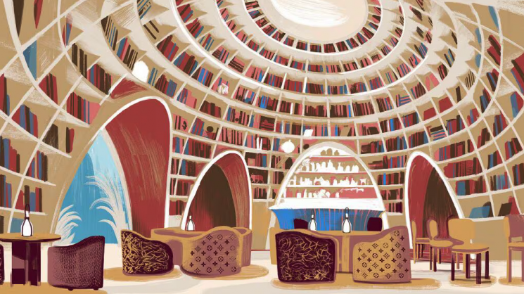 루이비통이 선보이는 미식 공간 '르 카페 루이비통(Le Caf&eacute; Louis Vuitton). 루이비통