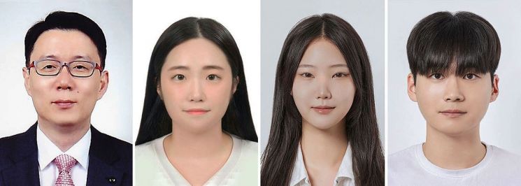 왼쪽부터 김경태 지도교수, 백가빈 석사과정생, 이현서, 한희찬 학생. 동의대 제공