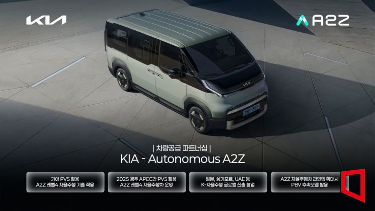 오토노머스에이투지, APEC에 기아 PV5 자율주행차 선보인다