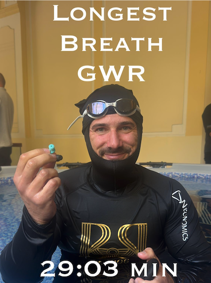 '숨 참기 29분 3초' 세계 기록 나왔다…종전 기록보다 5분여 늘어나